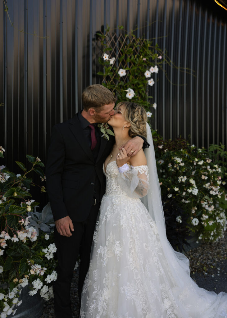 Romantic wedding portrait of bride and groom on Ottawa wedding day photographed by documentary style wedding photographer Danielle Boulger Photography